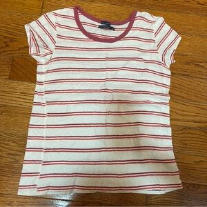 abercrombie red and white strip size S